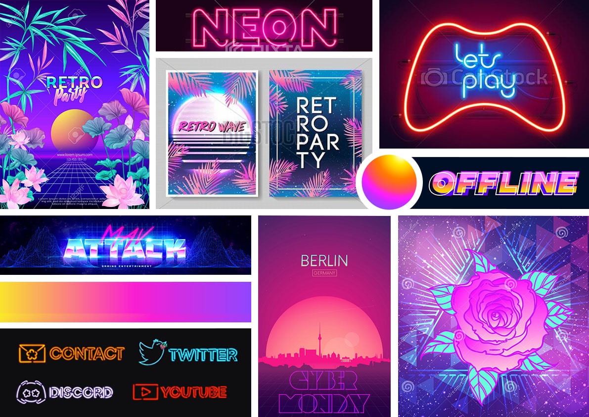 Planche d'humeur d'inspirations pour le site du streamer Ponce