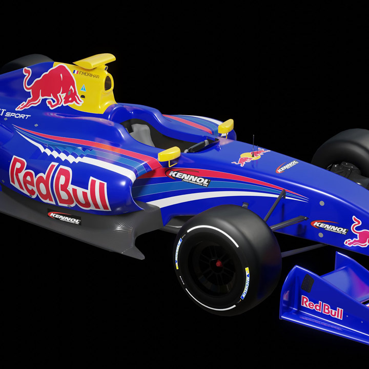 3D project of stickers for a Formula 3.5 branded Kennol and RedBull